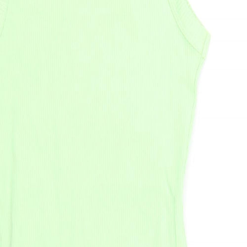Berhska Womens Green Cotton Tank Dress Size XS Round Neck Pullover - Ribbed