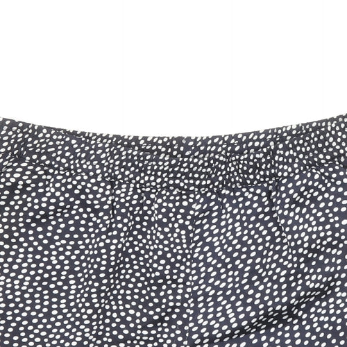 Pieces Womens Blue Polka Dot Polyester Basic Shorts Size M Regular Pull On