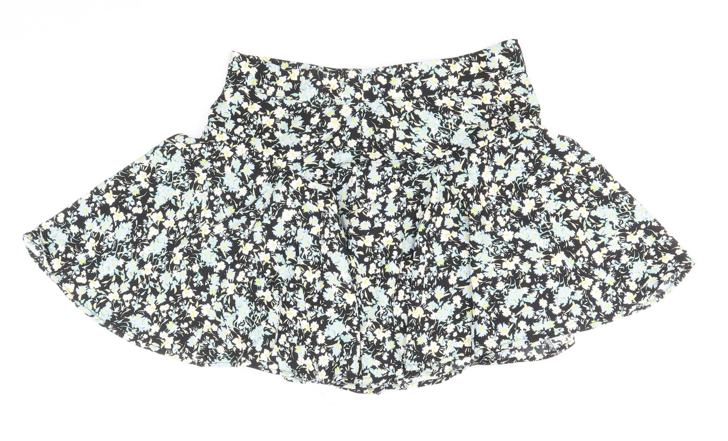 Zara Womens Multicoloured Geometric Polyester Flare Skirt Size M Zip