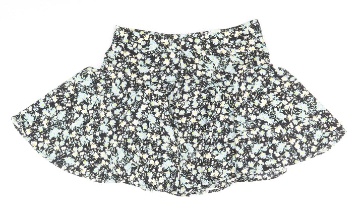 Zara Womens Multicoloured Geometric Polyester Flare Skirt Size M Zip