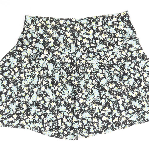 Zara Womens Multicoloured Geometric Polyester Flare Skirt Size M Zip