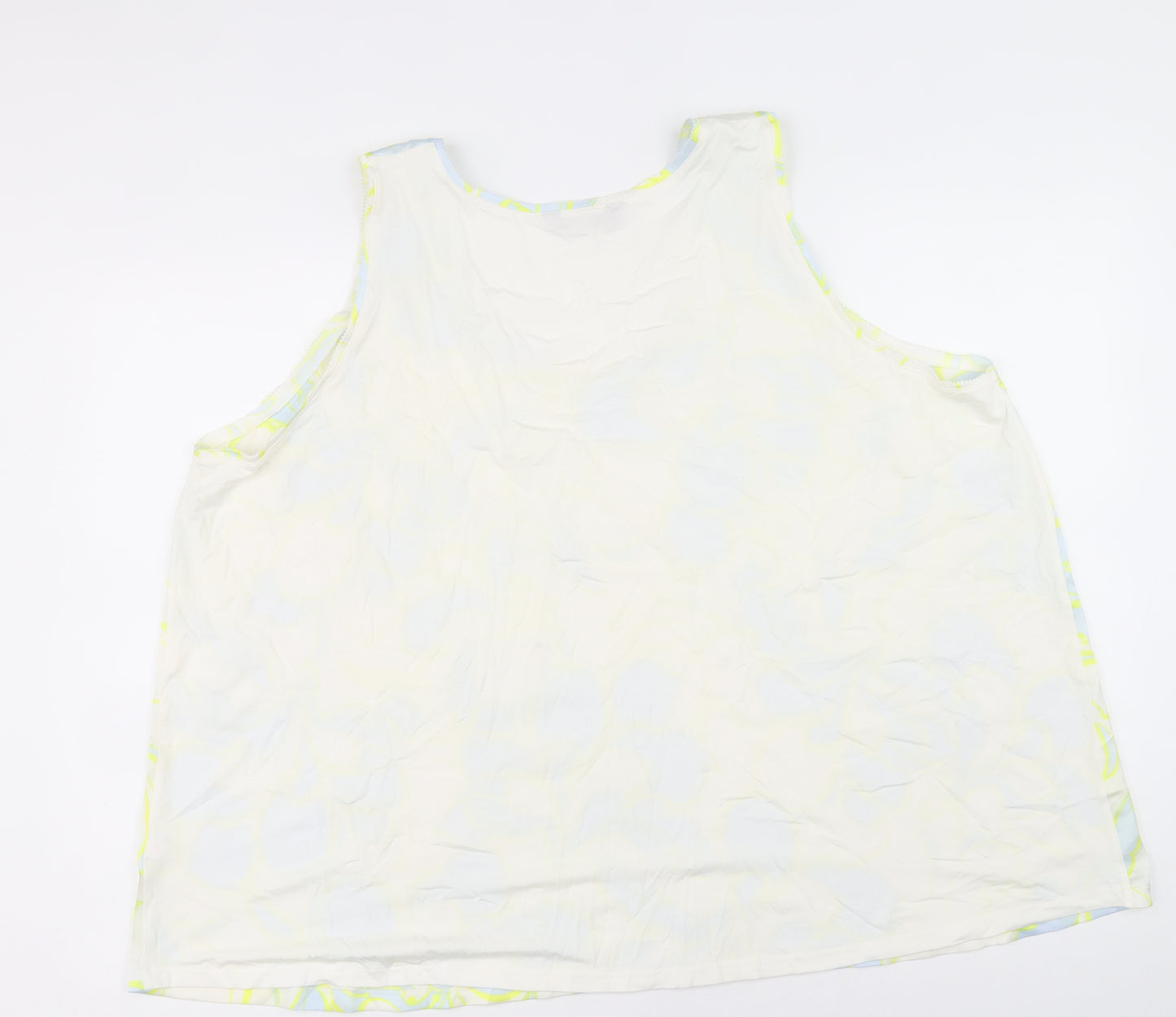 Marks and Spencer Womens Multicoloured Geometric Polyester Basic Tank Size 24 Round Neck