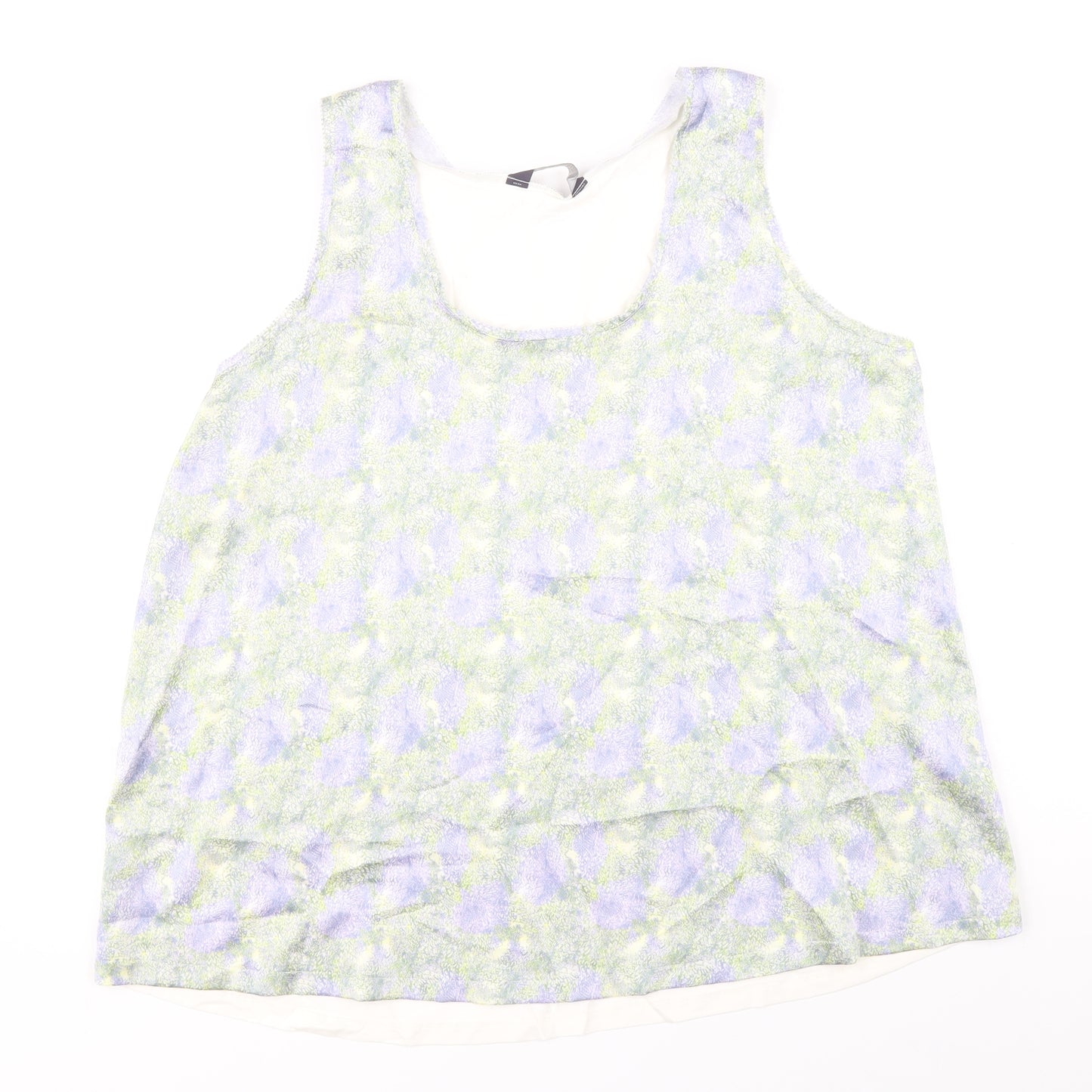 Marks and Spencer Womens Multicoloured Geometric Polyester Basic Tank Size 12 Round Neck