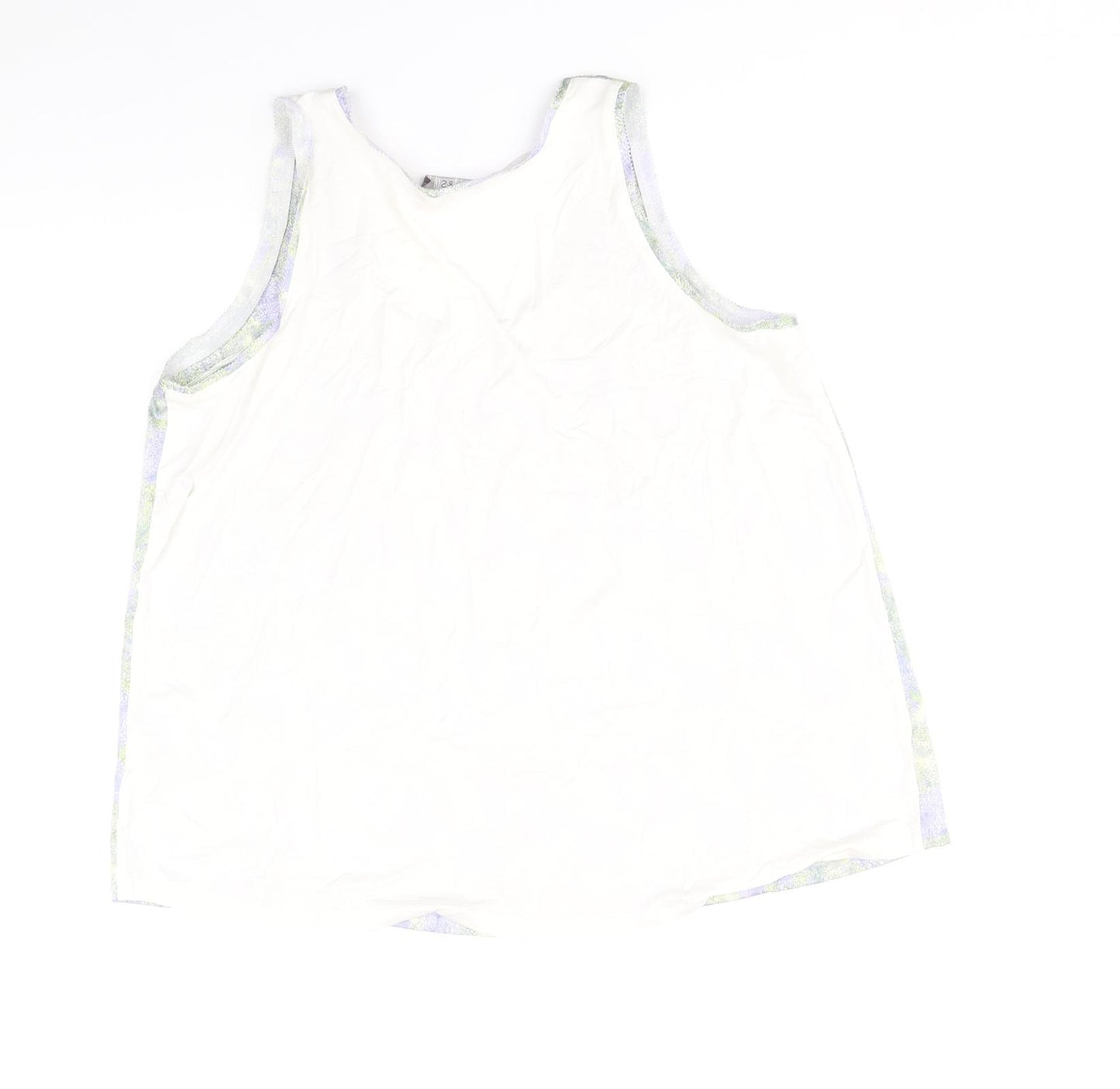 Marks and Spencer Womens Multicoloured Geometric Polyester Basic Tank Size 12 Round Neck