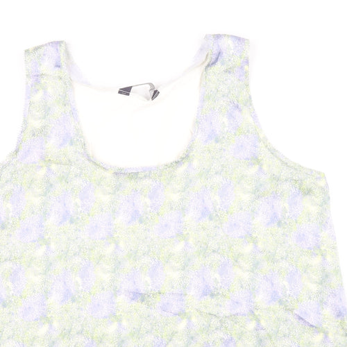 Marks and Spencer Womens Multicoloured Geometric Polyester Basic Tank Size 12 Round Neck