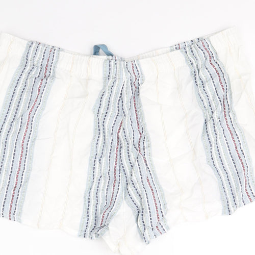 Preworn Womens Multicoloured Geometric Viscose Sweat Shorts Size L Regular Drawstring