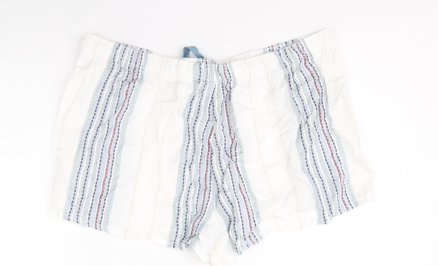 Preworn Womens Multicoloured Geometric Viscose Sweat Shorts Size L Regular Drawstring
