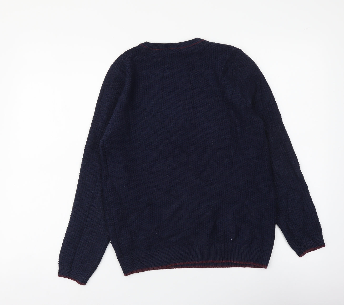 Marks and Spencer Boys Blue Round Neck Acrylic Pullover Jumper Size 11-12 Years Pullover