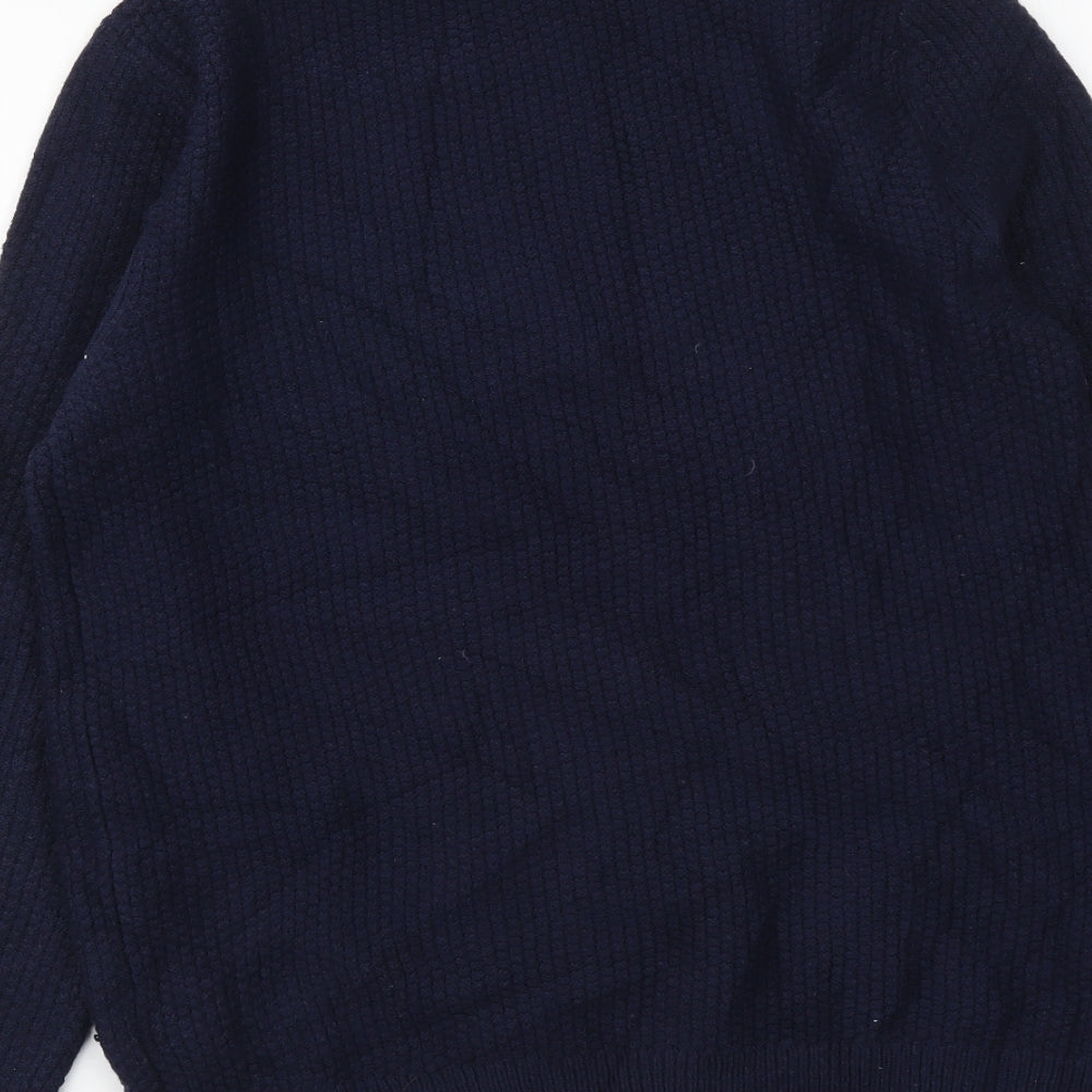 Marks and Spencer Boys Blue Round Neck Acrylic Pullover Jumper Size 11-12 Years Pullover