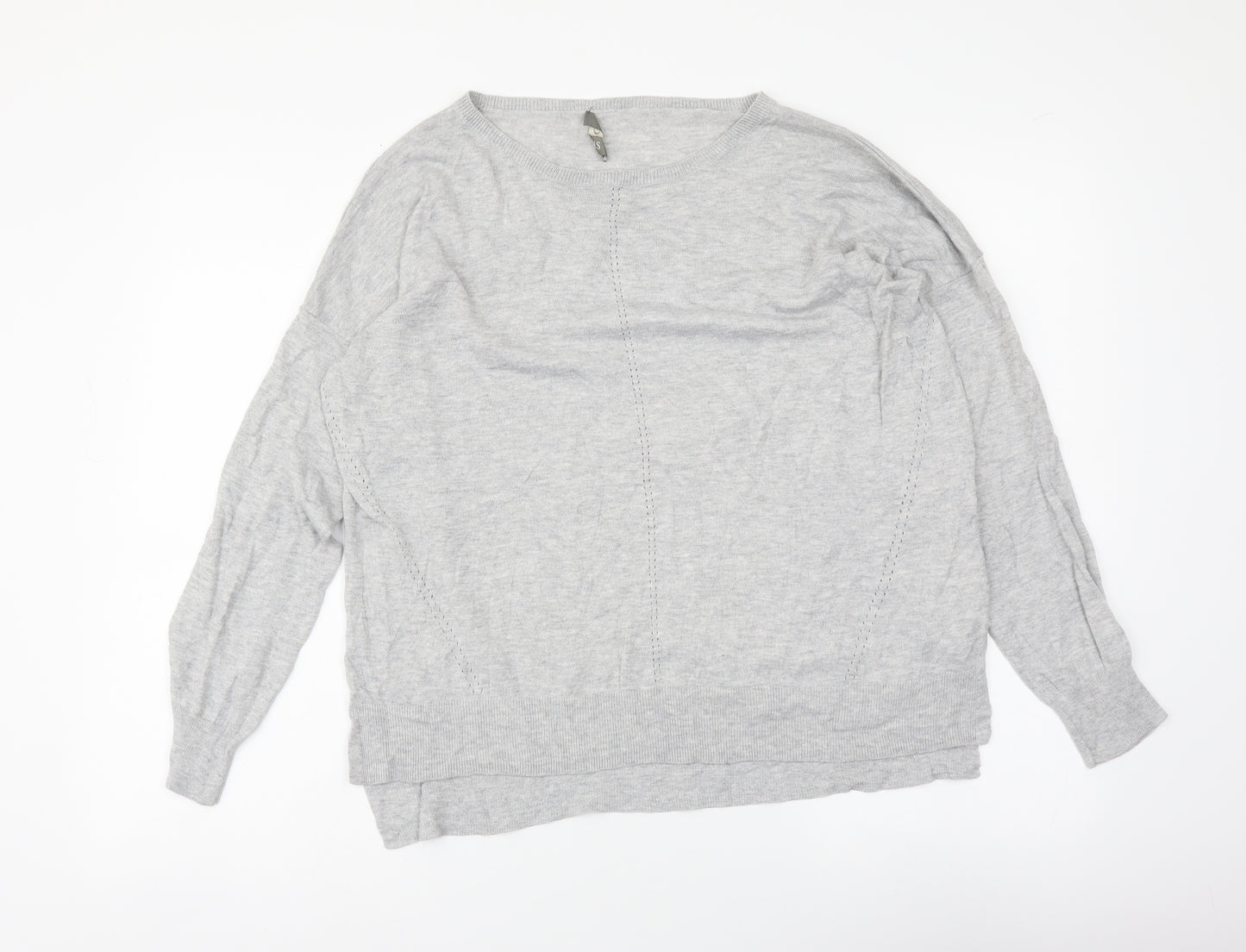 Oasis Womens Grey Round Neck Polyester Pullover Jumper Size M