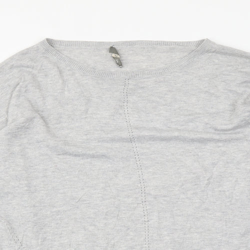 Oasis Womens Grey Round Neck Polyester Pullover Jumper Size M