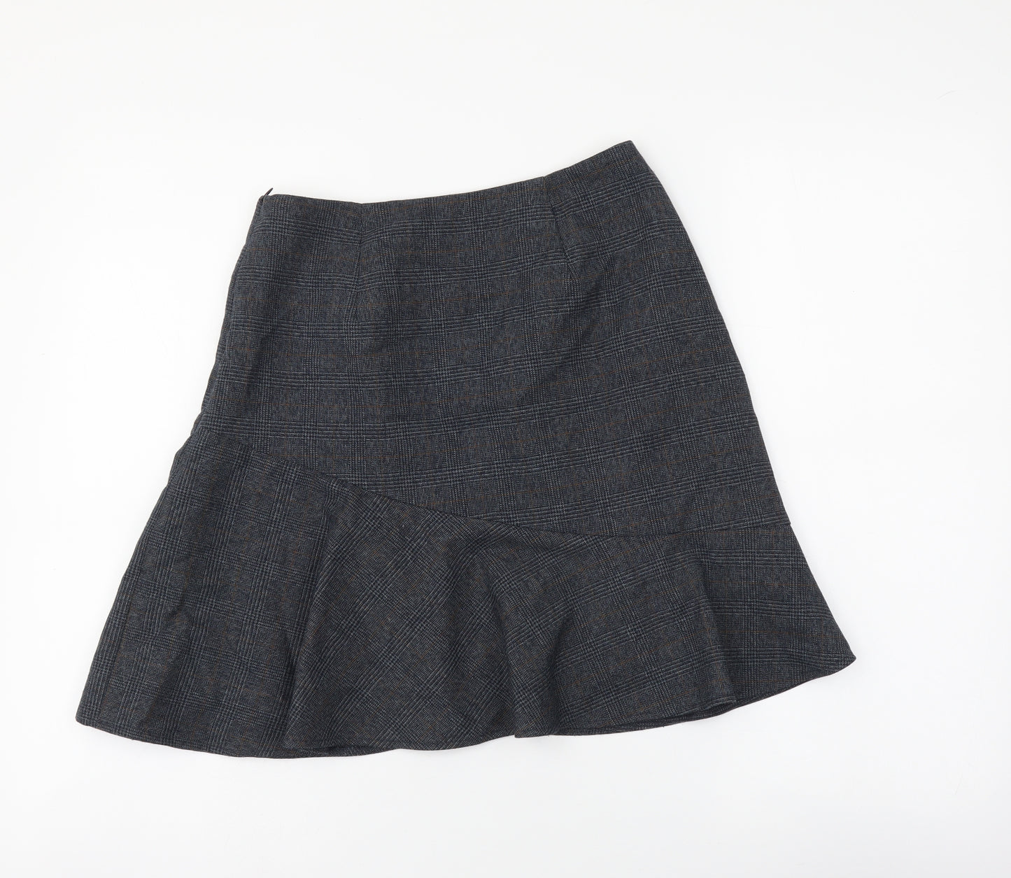 Marks and Spencer Womens Blue Polyester A-Line Skirt Size 8 Zip