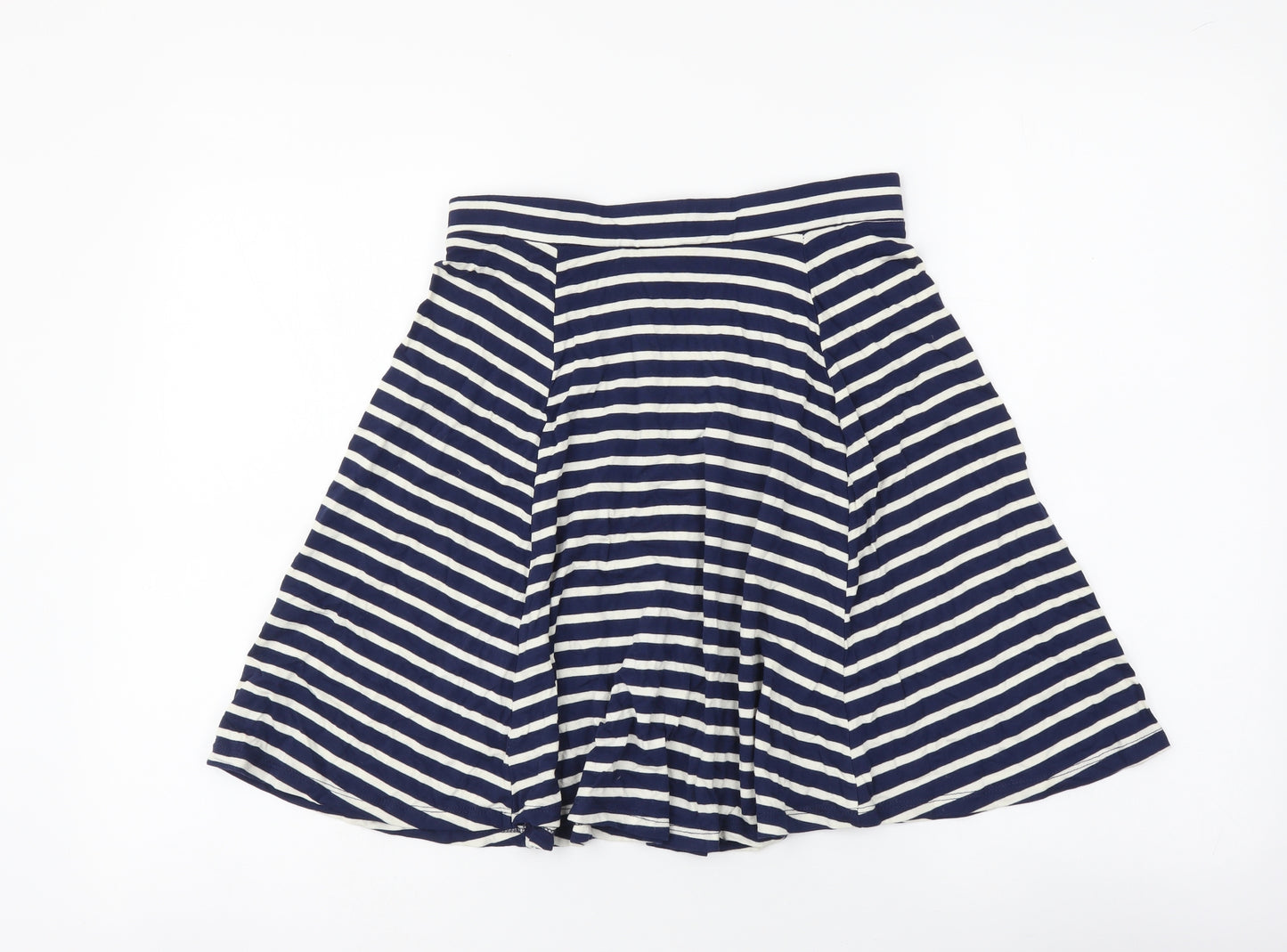 Dorothy Perkins Womens Blue Striped Viscose Skater Skirt Size 8