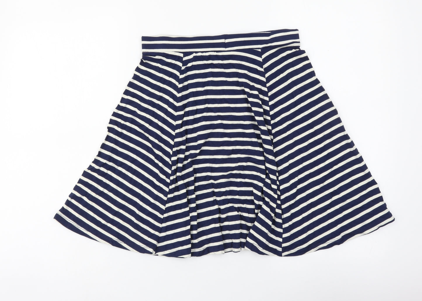 Dorothy Perkins Womens Blue Striped Viscose Skater Skirt Size 8