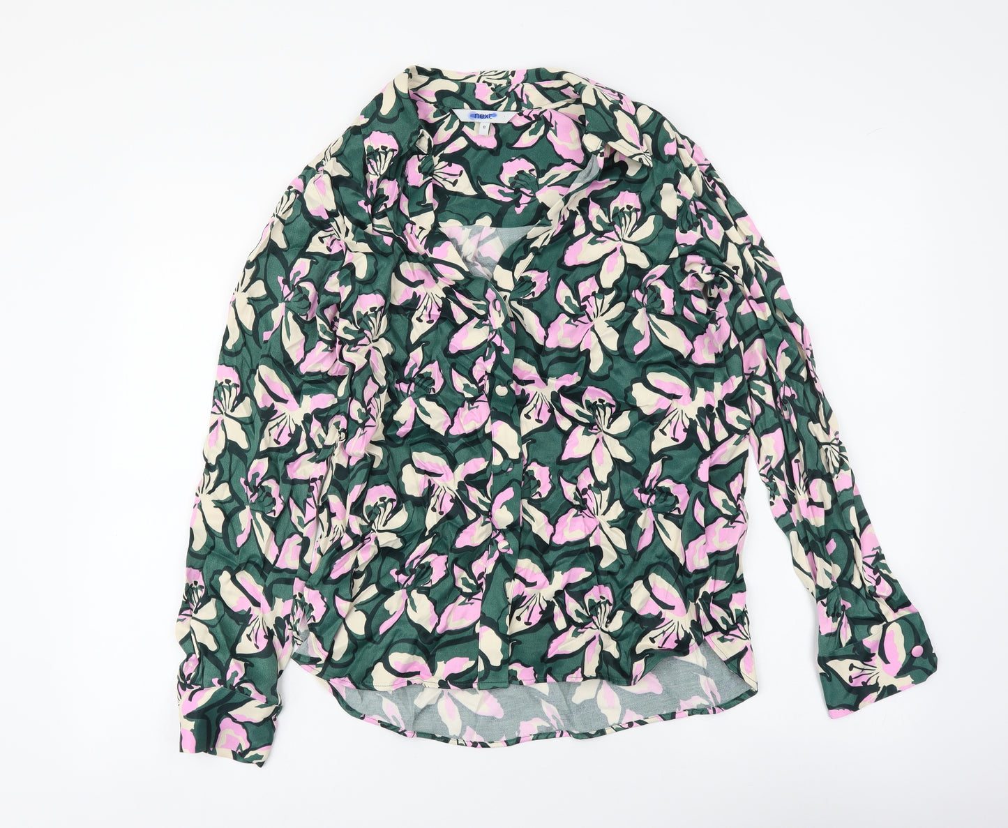 NEXT Womens Multicoloured Floral Polyester Basic Button-Up Size 10 Collared