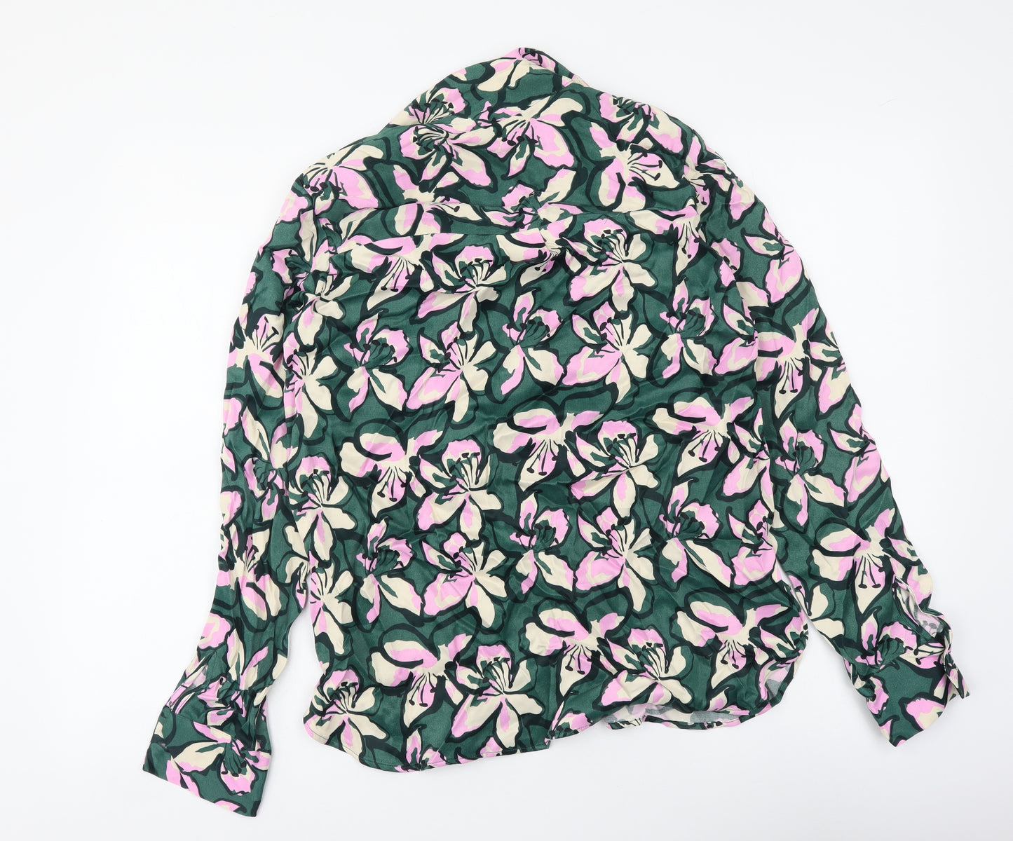 NEXT Womens Multicoloured Floral Polyester Basic Button-Up Size 10 Collared