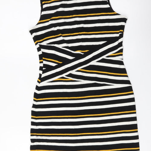 41Hawthorn Womens Multicoloured Striped Polyester Mini Size S Boat Neck Pullover
