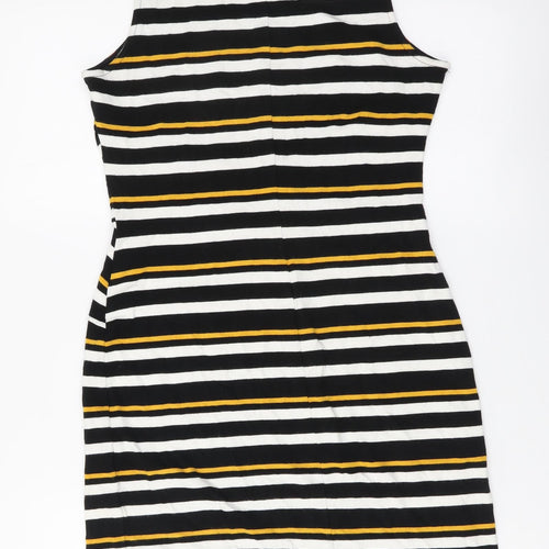 41Hawthorn Womens Multicoloured Striped Polyester Mini Size S Boat Neck Pullover