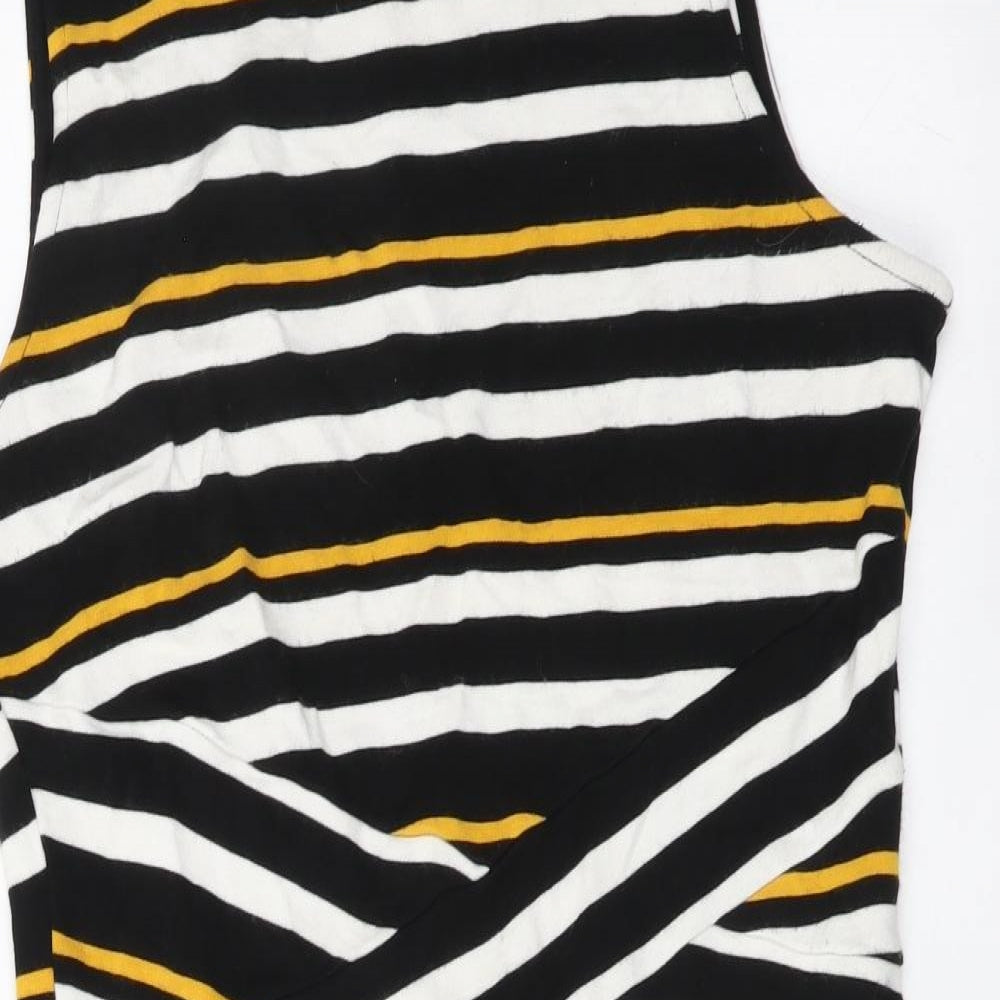 41Hawthorn Womens Multicoloured Striped Polyester Mini Size S Boat Neck Pullover