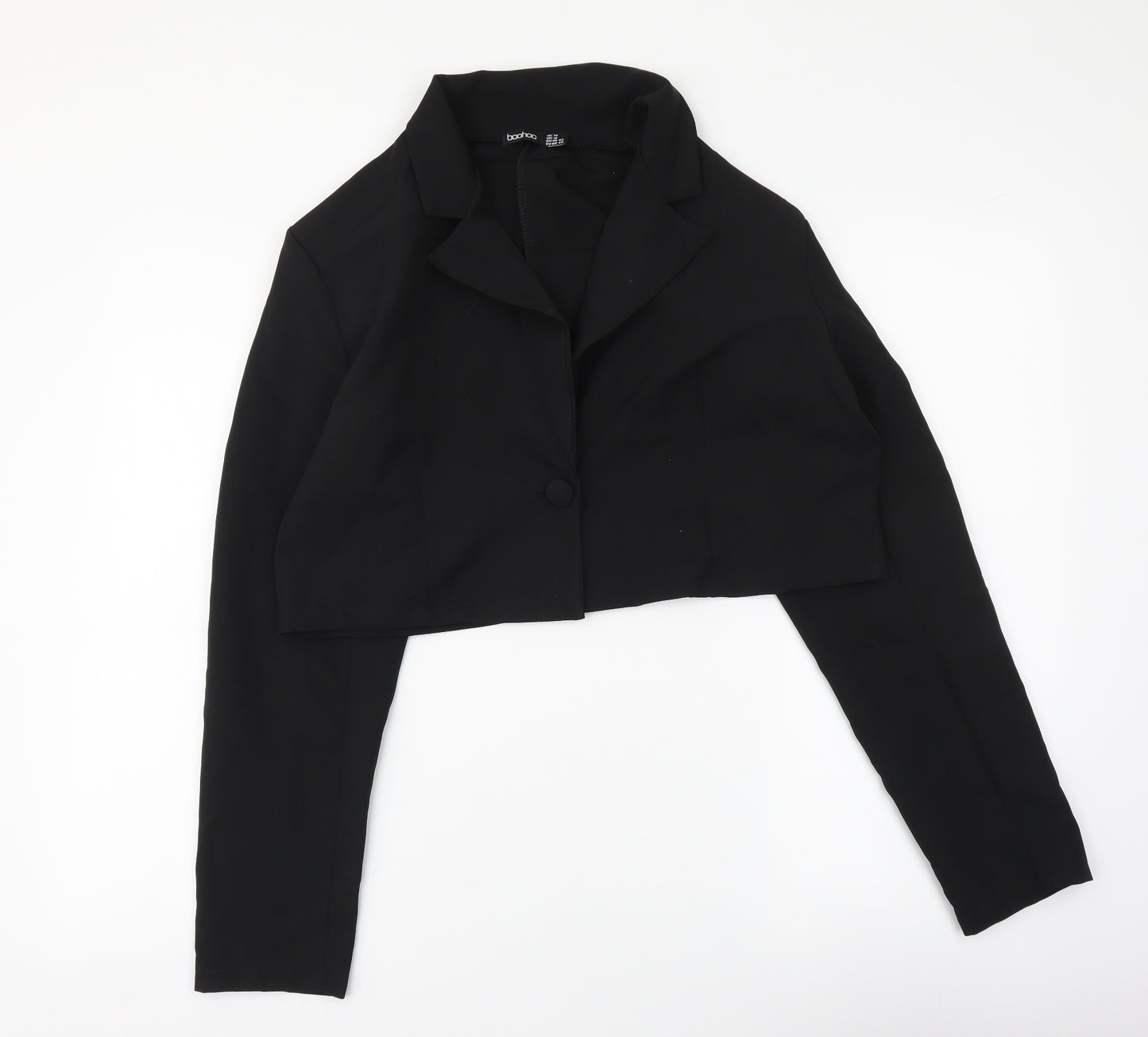 Boohoo Womens Black Jacket Size 14 Button