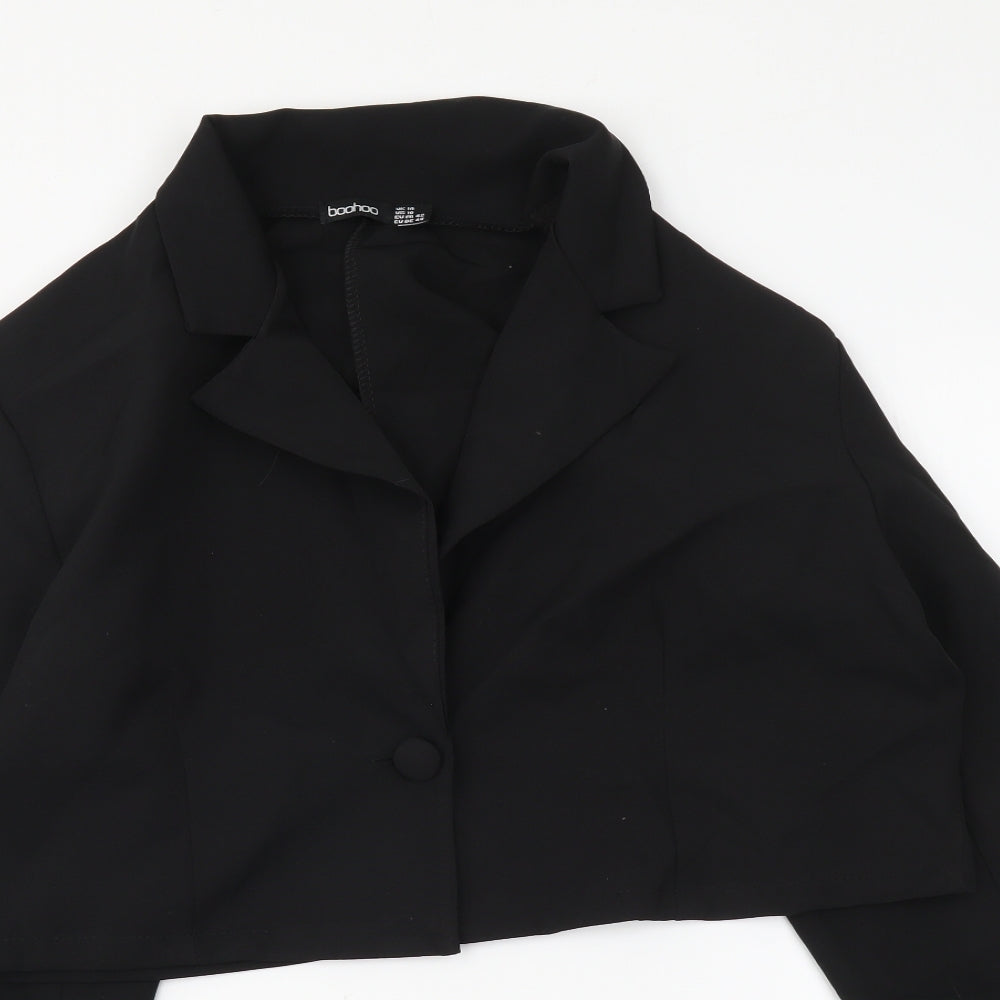 Boohoo Womens Black Jacket Size 14 Button