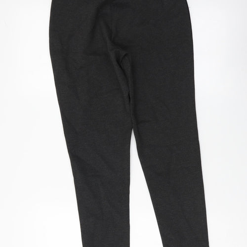 Iconic Womens Grey Polyester Carrot Leggings Size 8 L26 in - Side Pipe Trim