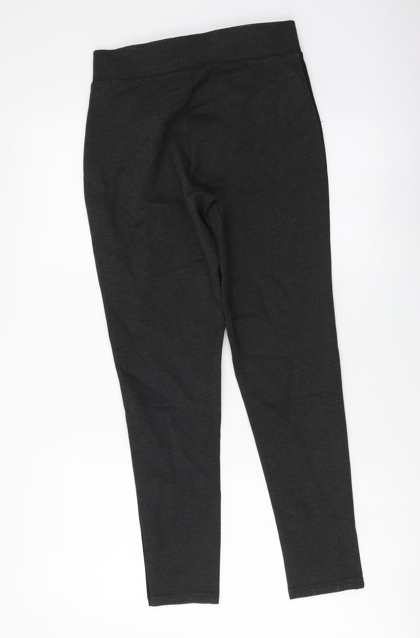 Iconic Womens Grey Polyester Carrot Leggings Size 8 L26 in - Side Pipe Trim