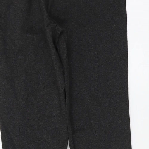 Iconic Womens Grey Polyester Carrot Leggings Size 8 L26 in - Side Pipe Trim