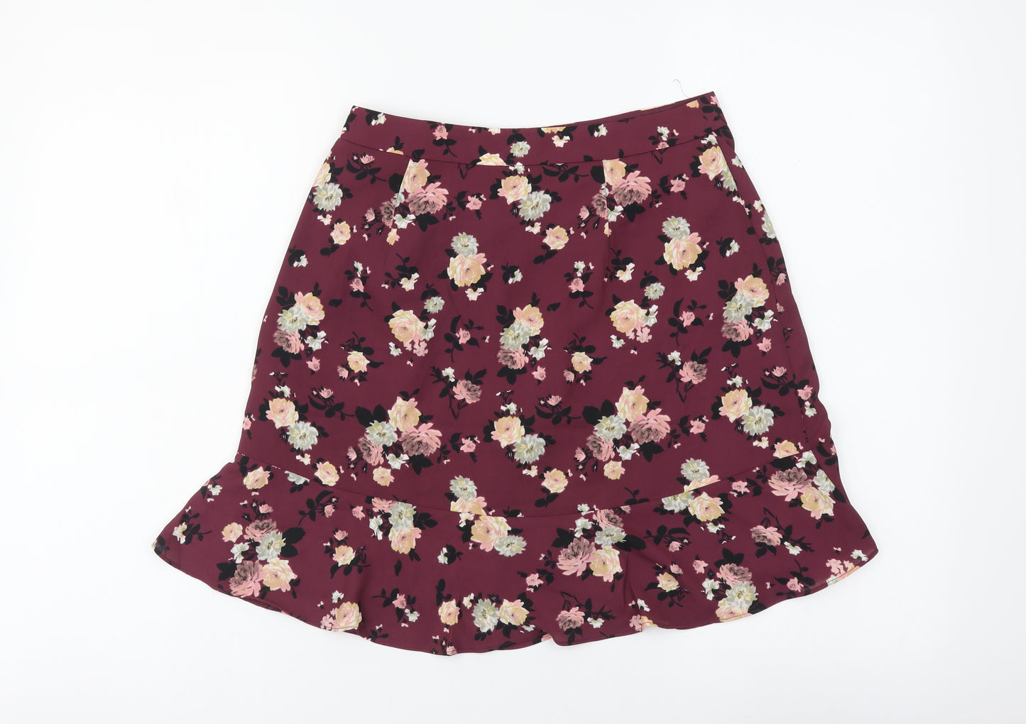 Oasis Womens Purple Geometric Polyester Bandage Skirt Size 6 Zip