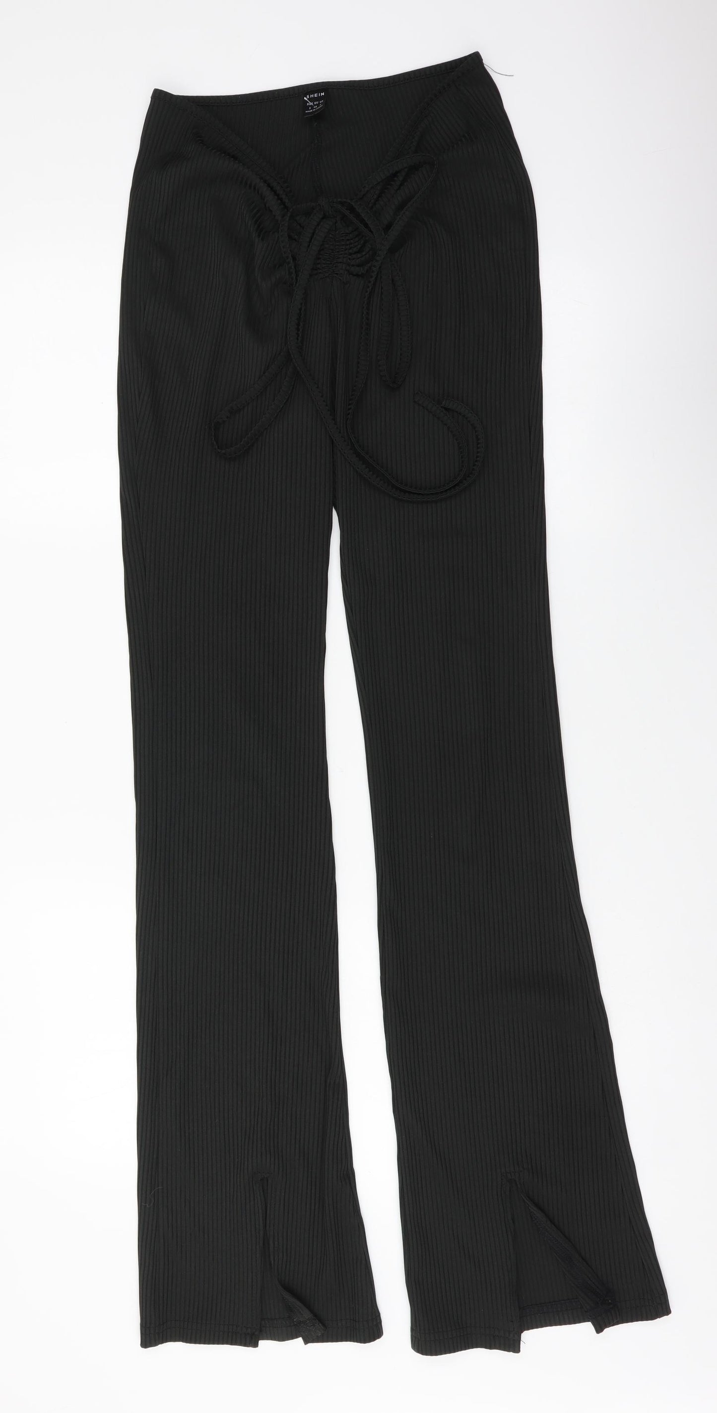 SheIn Womens Black Polyester Trousers Size S L33 in Regular