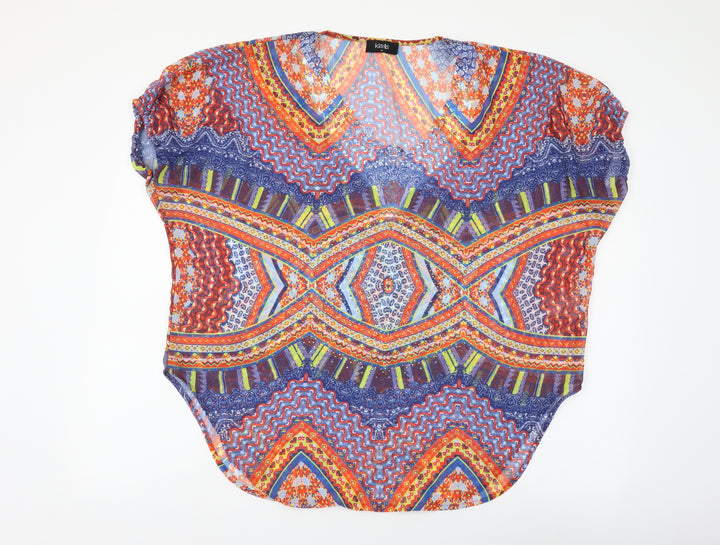 Klass Womens Multicoloured Geometric Polyester Basic Blouse Size 14 V-Neck