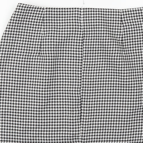 SheIn Womens Black Geometric Polyester Bandage Skirt Size S Zip