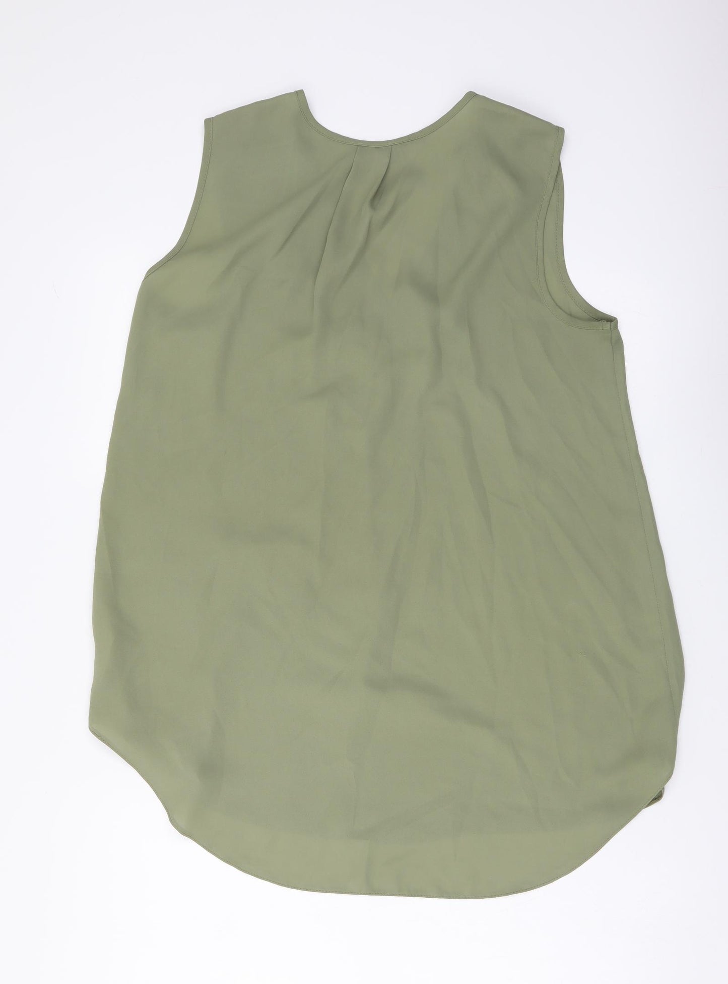 F&F Womens Green Polyester Basic Tank Size 10 V-Neck