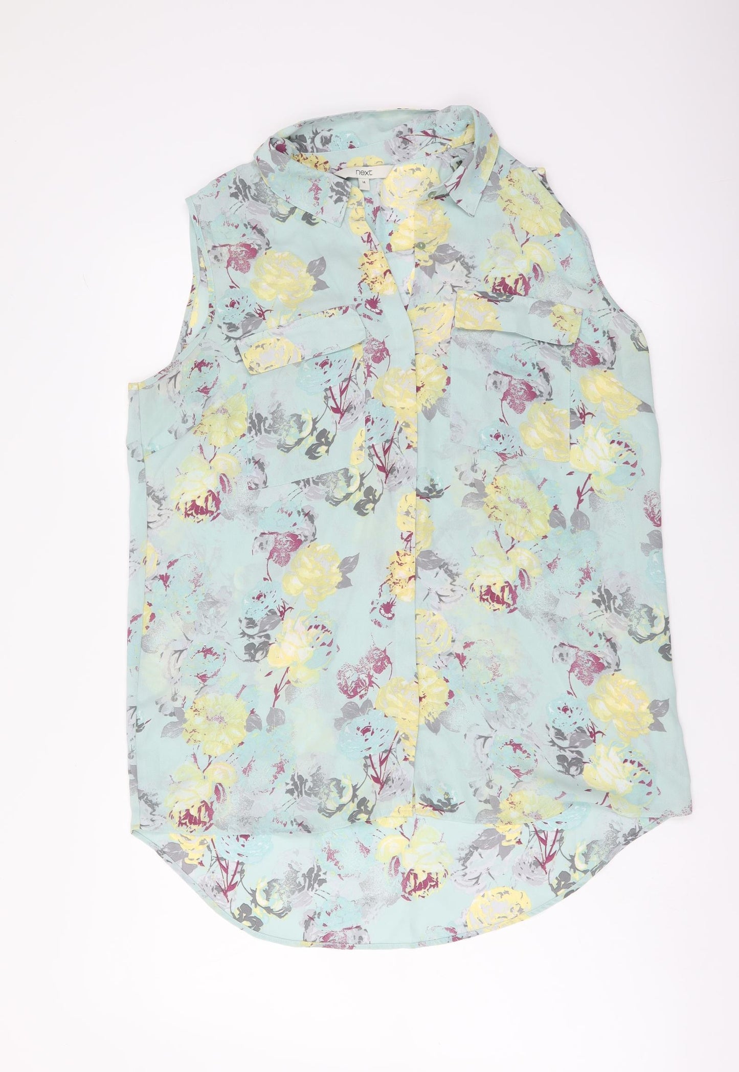 NEXT Womens Multicoloured Floral Polyester Basic Blouse Size 14 Collared