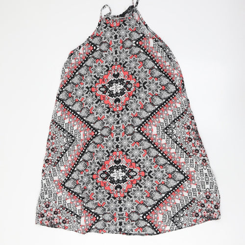 Atmosphere Womens Multicoloured Geometric Viscose Trapeze & Swing Size 8 Halter Pullover