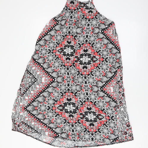 Atmosphere Womens Multicoloured Geometric Viscose Trapeze & Swing Size 8 Halter Pullover