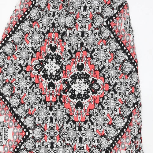 Atmosphere Womens Multicoloured Geometric Viscose Trapeze & Swing Size 8 Halter Pullover