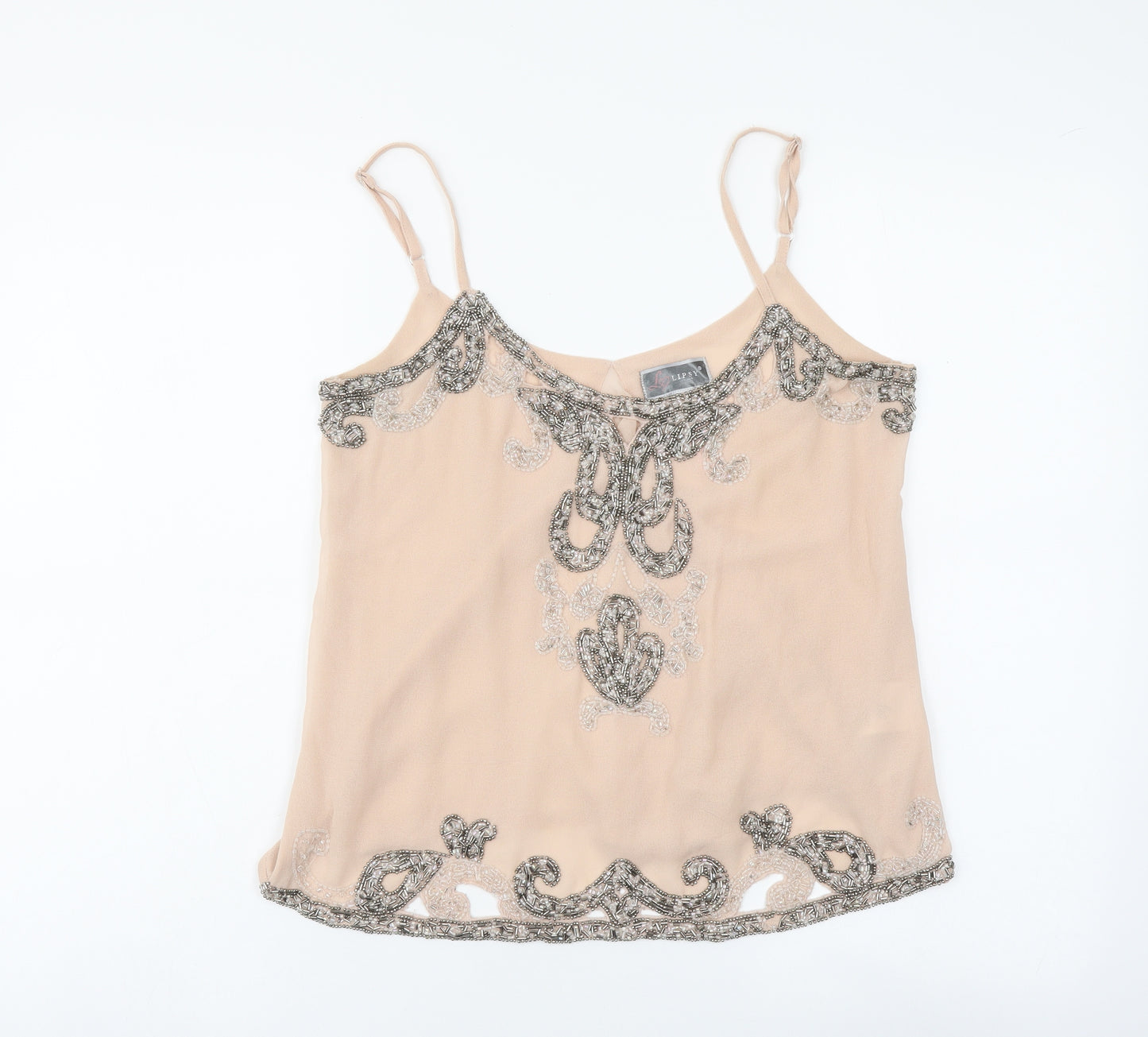 Lipsy Womens Pink Polyester Basic Tank Size XS Round Neck