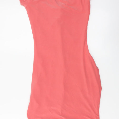 Quiz Womens Pink Polyester Mini Size 8 Off the Shoulder Pullover