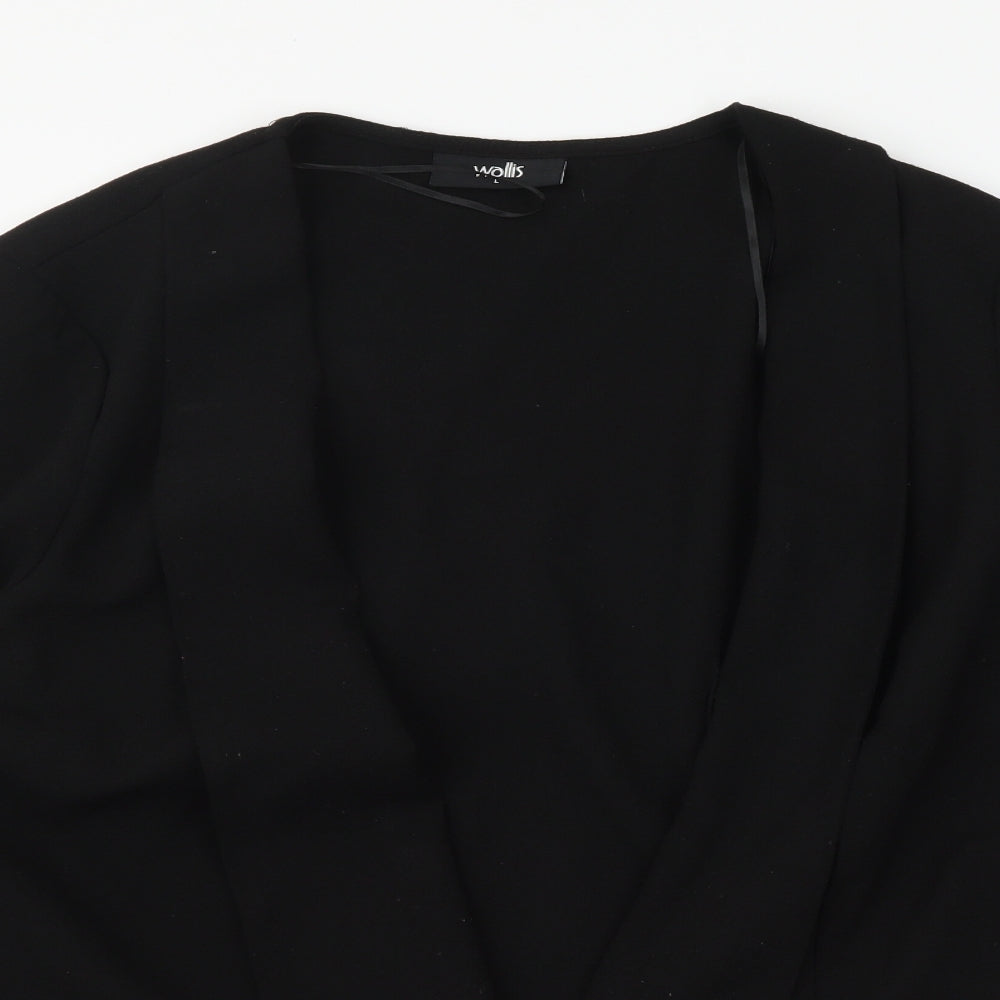 Wallis Womens Black Jacket Size L Tie
