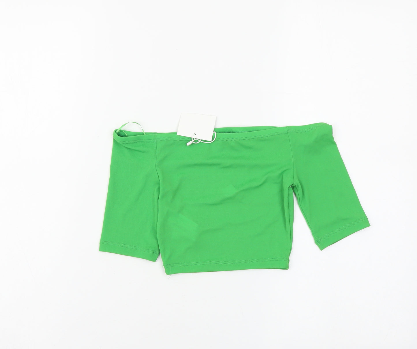 Zara Womens Green Polyester Cropped Blouse Size S Square Neck