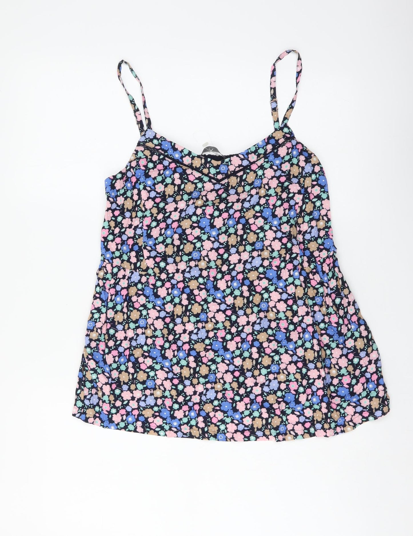 Marks and Spencer Womens Multicoloured Floral Viscose Camisole Tank Size 8 V-Neck