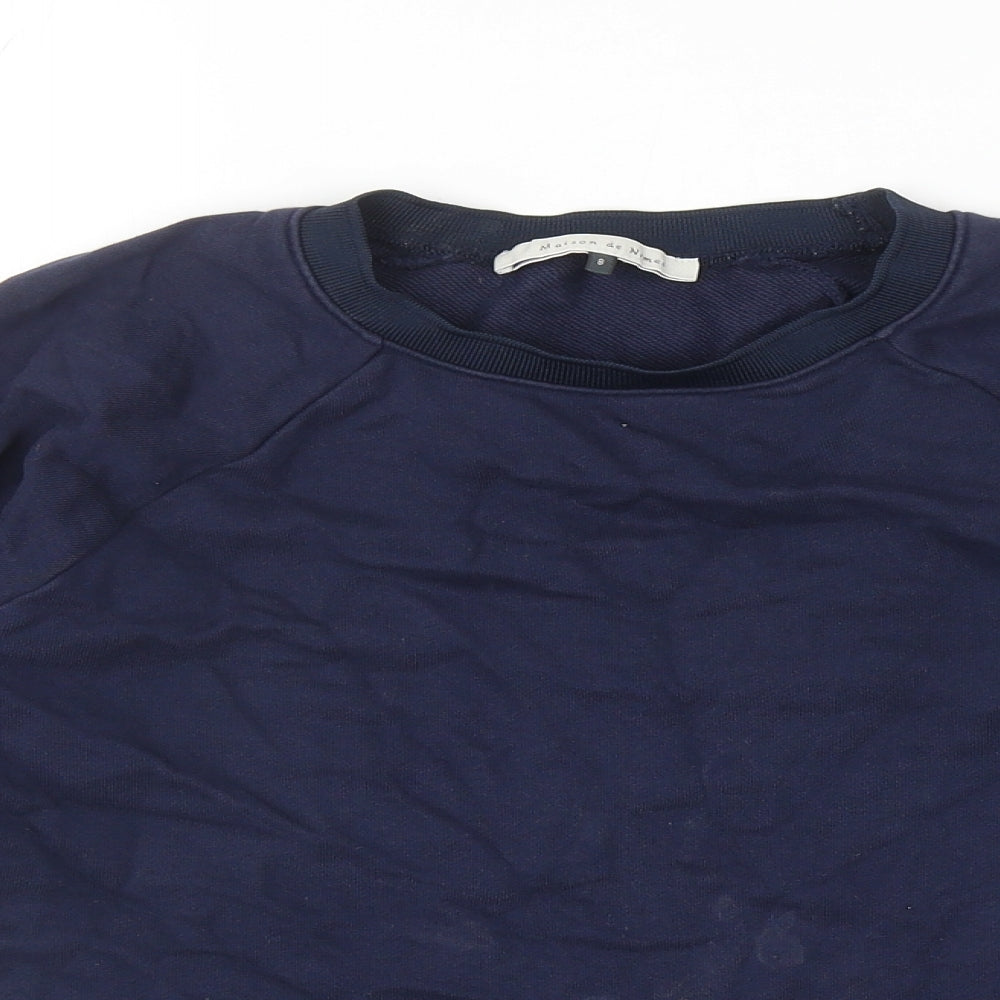 Maison De Nimes Womens Blue Cotton Pullover Sweatshirt Size 8 Pullover