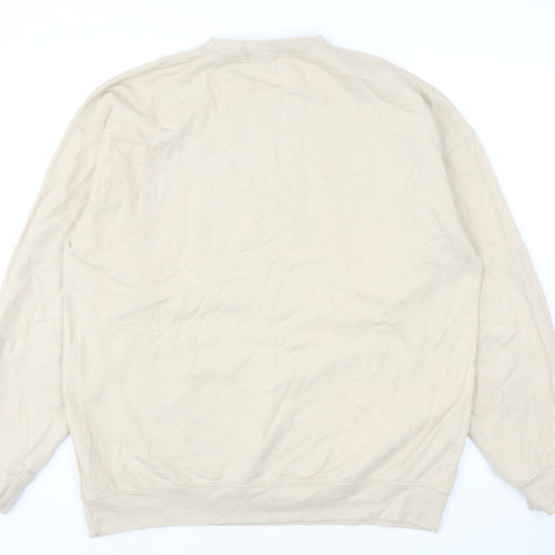 BoohooMAN Mens Beige Cotton Pullover Sweatshirt Size S - San Francisco