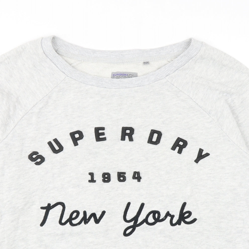 Superdry Womens Grey Cotton Pullover Sweatshirt Size L Pullover - New York