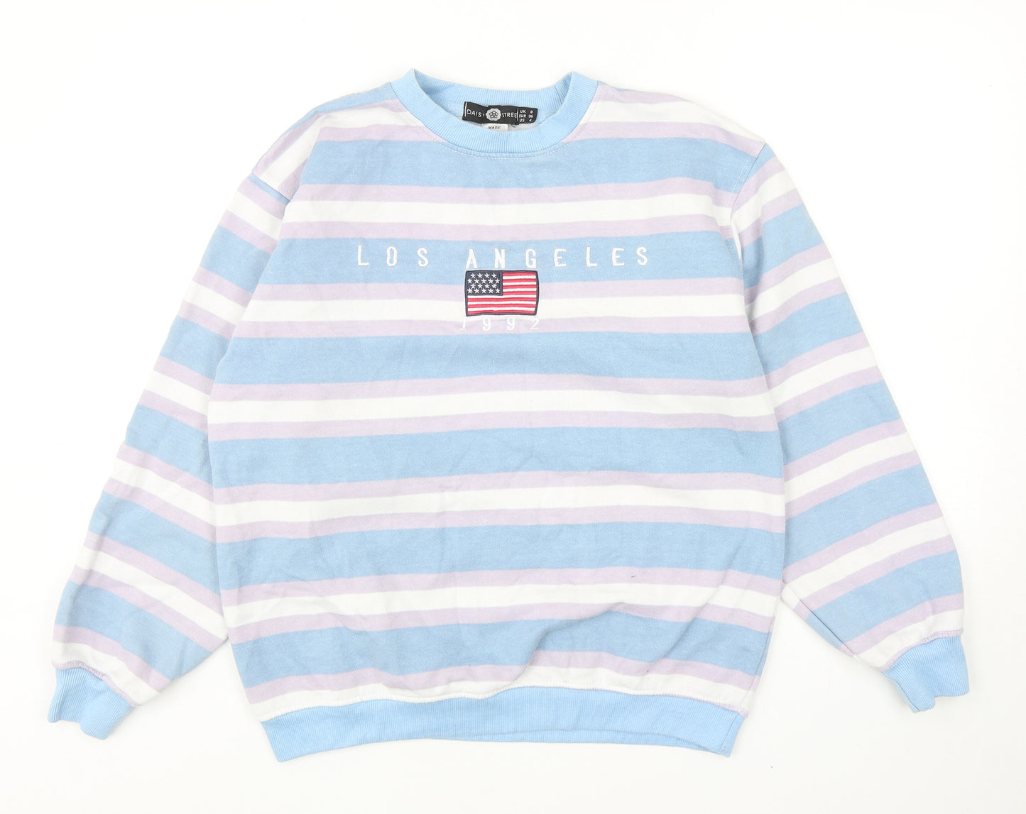Daisy Street Womens Blue Striped Cotton Pullover Sweatshirt Size 8 Pullover - Los Angeles
