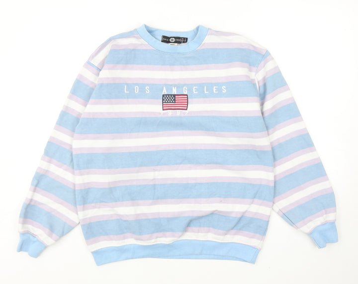 Daisy Street Womens Blue Striped Cotton Pullover Sweatshirt Size 8 Pullover - Los Angeles