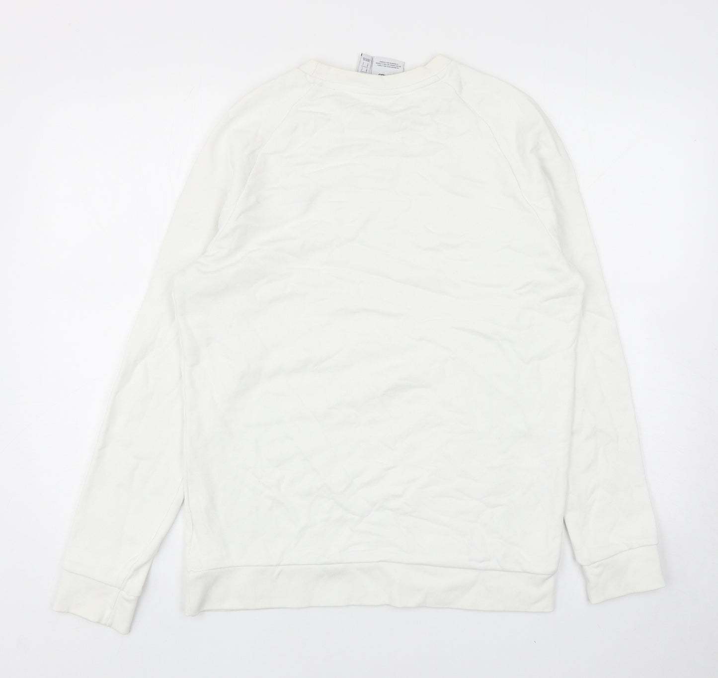 adidas Womens White Cotton Pullover Sweatshirt Size S Pullover