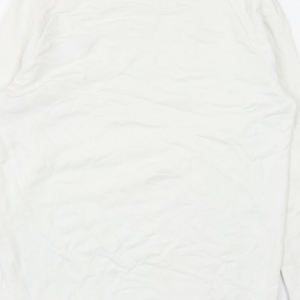 adidas Womens White Cotton Pullover Sweatshirt Size S Pullover