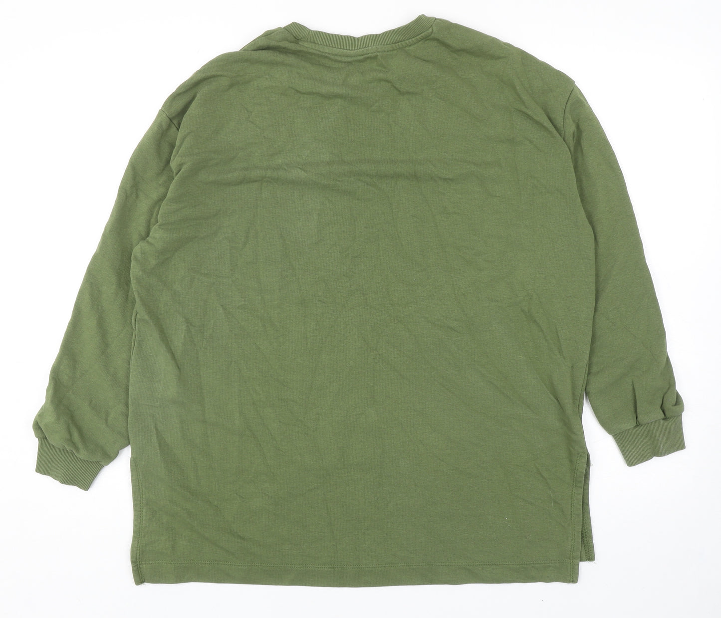 Marks and Spencer Womens Green Cotton Pullover Sweatshirt Size 16 Pullover